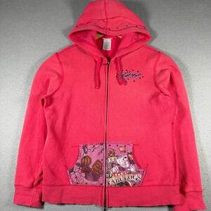 Vintage Disney Parks Minnie Mouse Pink Studded Hoodie Born To Be Fabulous XL Y2K